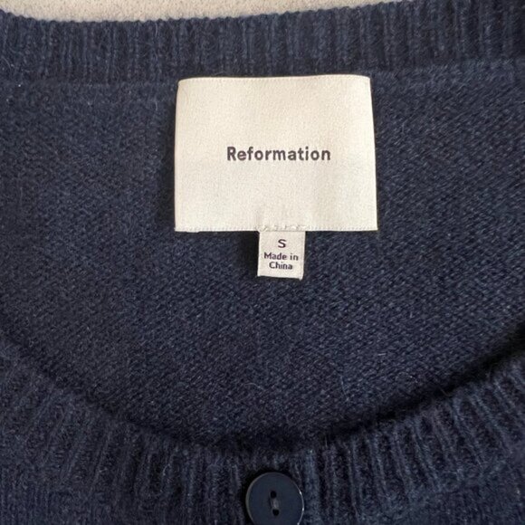 Reformation Clara Cashmere Crew Cardigan - Picture 3 of 6